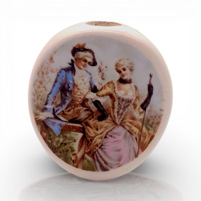 Vintage 70's NIKI Ceramic Smoke Stone - Courting Couple - Japan