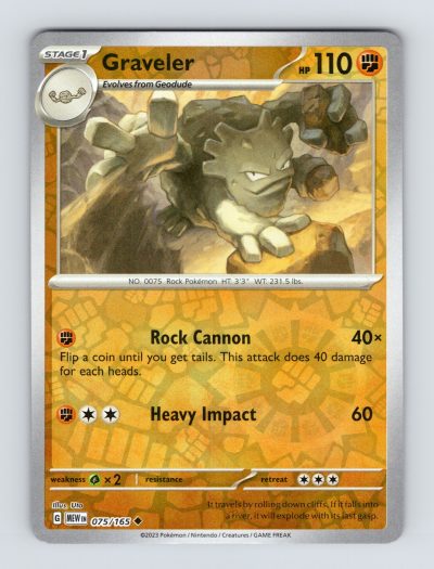 SV: Scarlet & Violet 151 #075/165 Graveler Reverse Holo