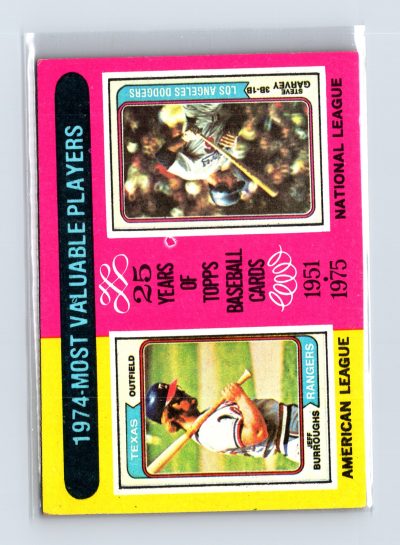 1975 Topps Baseball - SET BREAK - #212 1974 MVPs Burroughs Garvey