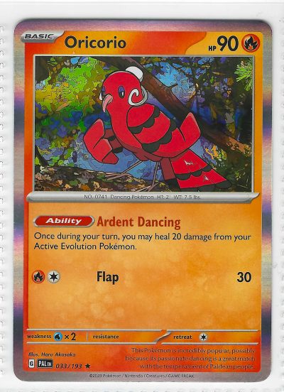 Oricorio Paldea Evolved 033/193 Holo Pokémon Card