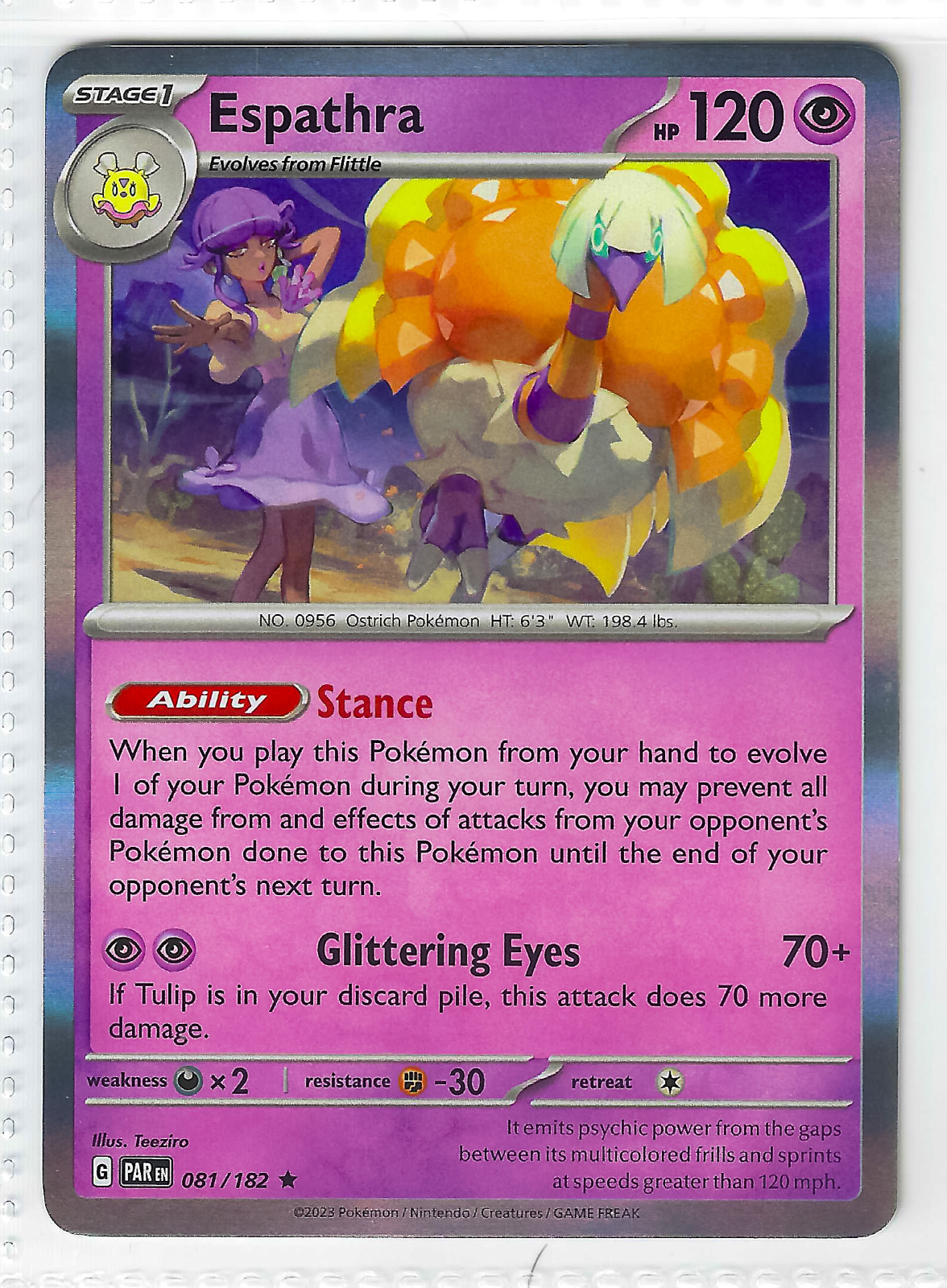 Espathra Holo 081/182 Paldea Evolved Pokémon TCG Card