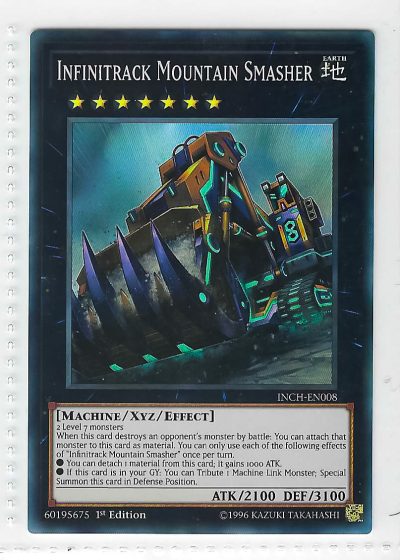 YuGiOh Infinitrack Mountain Smasher Super Rare 1st Edition INCH-EN008