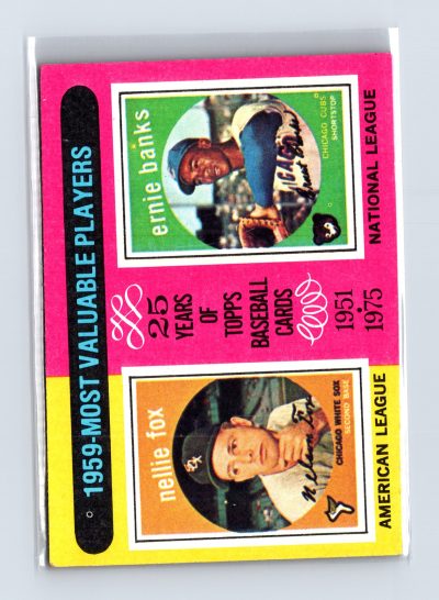 1975 Topps Baseball - SET BREAK - #197 1959 MVPs Fox Banks (HOF)