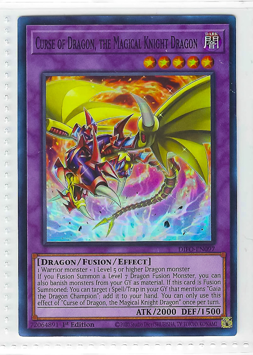 Yu-Gi-Oh! Curse of Dragon, the Magical Knight Dragon DIFO-EN097 Super Rare 1st Edition