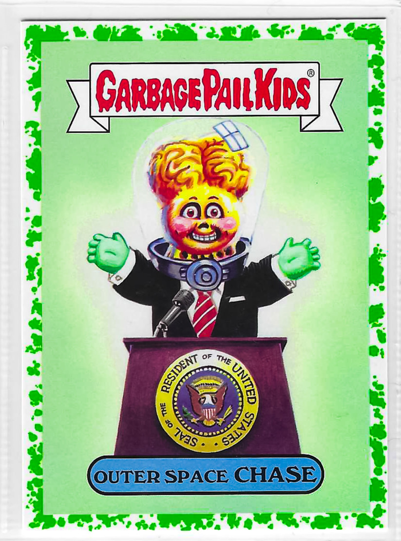 2017 Garbage Pail Kids Adam-Geddon Series 1 Outer Space Chase #3b Puke Green Sticker