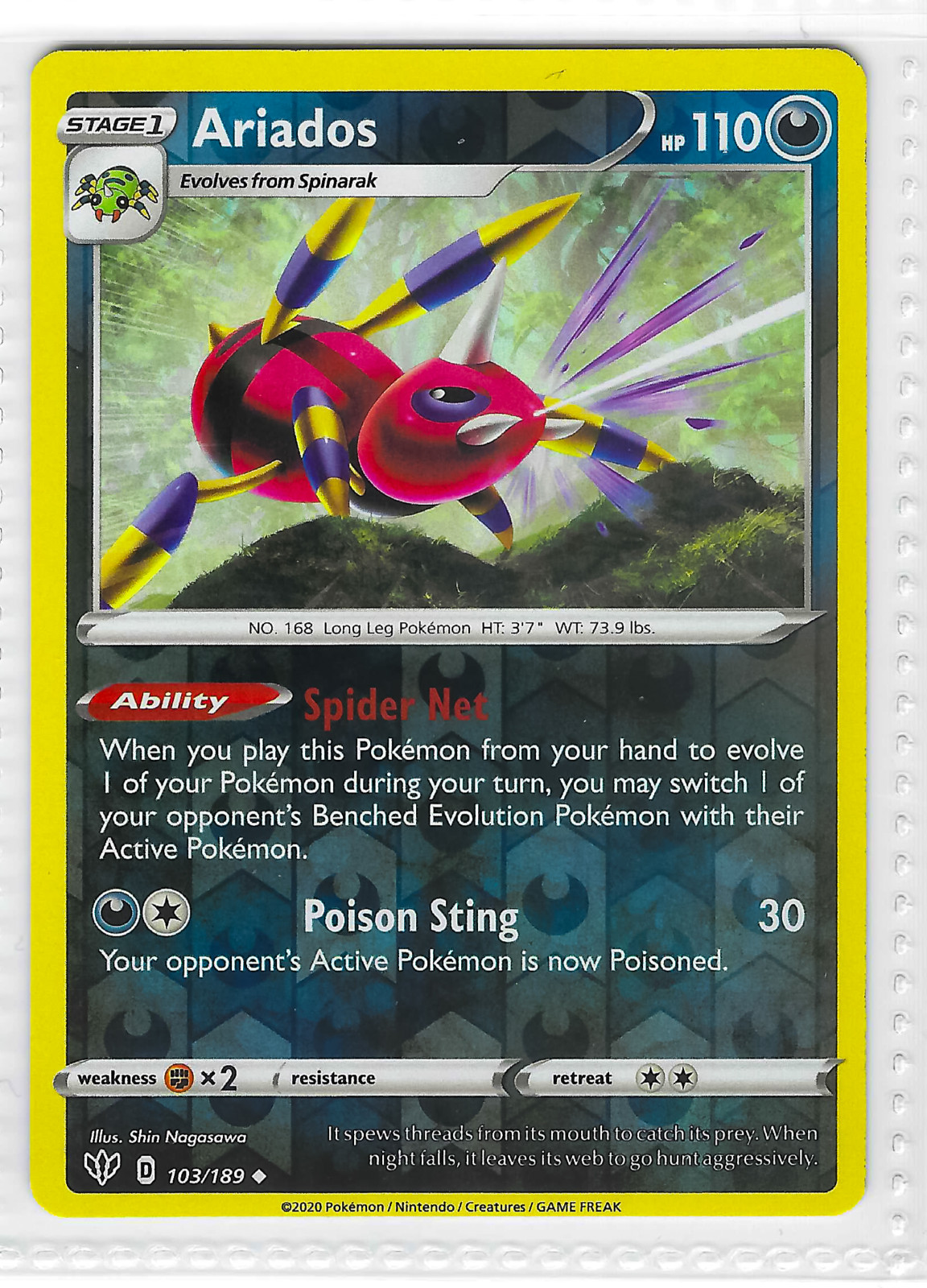 Ariados 103/189 Pokémon TCG Vivid Voltage Card