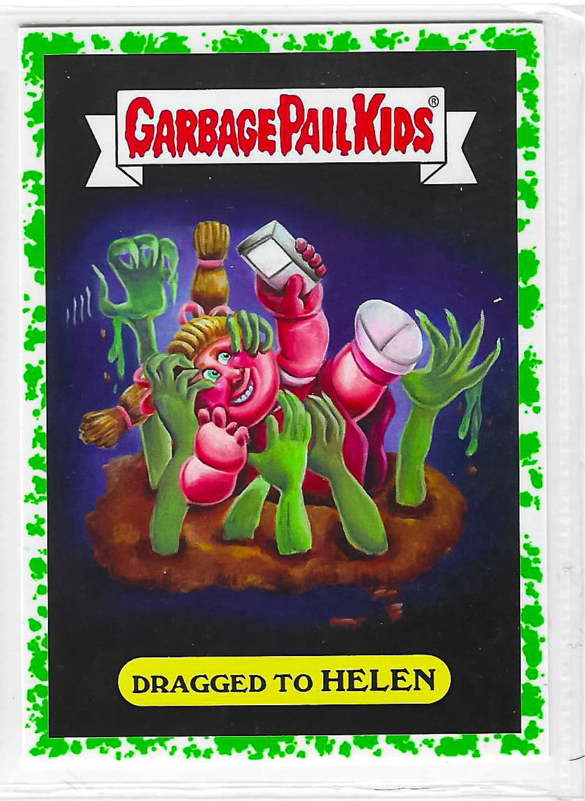 2017 Garbage Pail Kids Adam-Geddon Series 1 Dragged to Helen #4a Puke Green