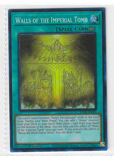 Yu-Gi-Oh! Walls of the Imperial Tomb PHNI-EN065 1st Edition Super Rare Spell Card