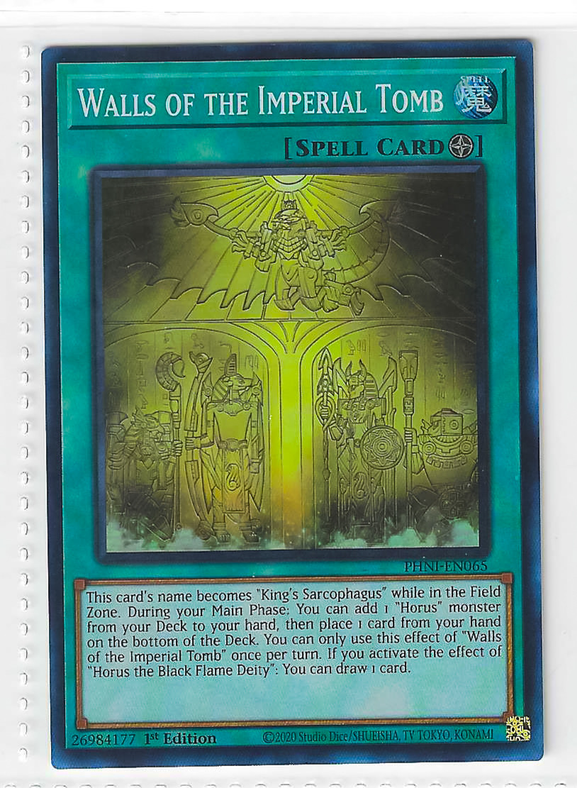 Yu-Gi-Oh! Walls of the Imperial Tomb PHNI-EN065 1st Edition Super Rare Spell Card
