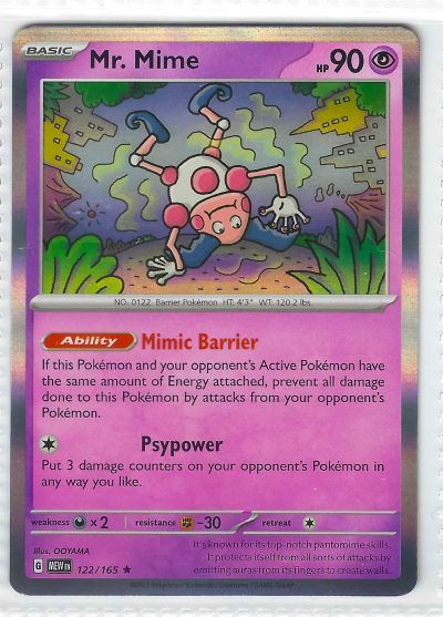 Mr. Mime 122/165 Scarlet & Violet 151 Holo Pokemon TCG