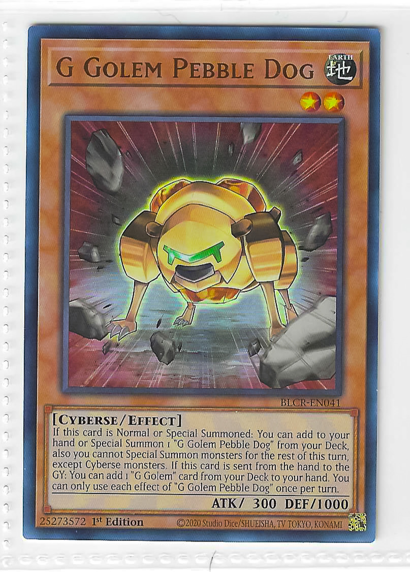 Yu-Gi-Oh! G Golem Pebble Dog Ultra Rare 1st Edition BLCR-EN041