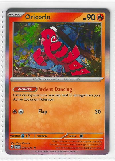Oricorio 033/193 Paldea Evolved Holo Pokemon TCG Card