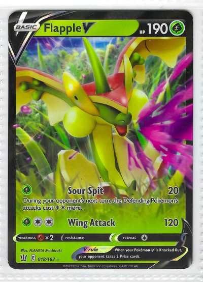 Flapple V 018/163 Sword & Shield Ultra Rare Holo Pokemon Card