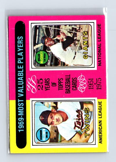 1975 Topps Baseball - SET BREAK - #207 1969 MVPs Killebrew McCovey (HOF)