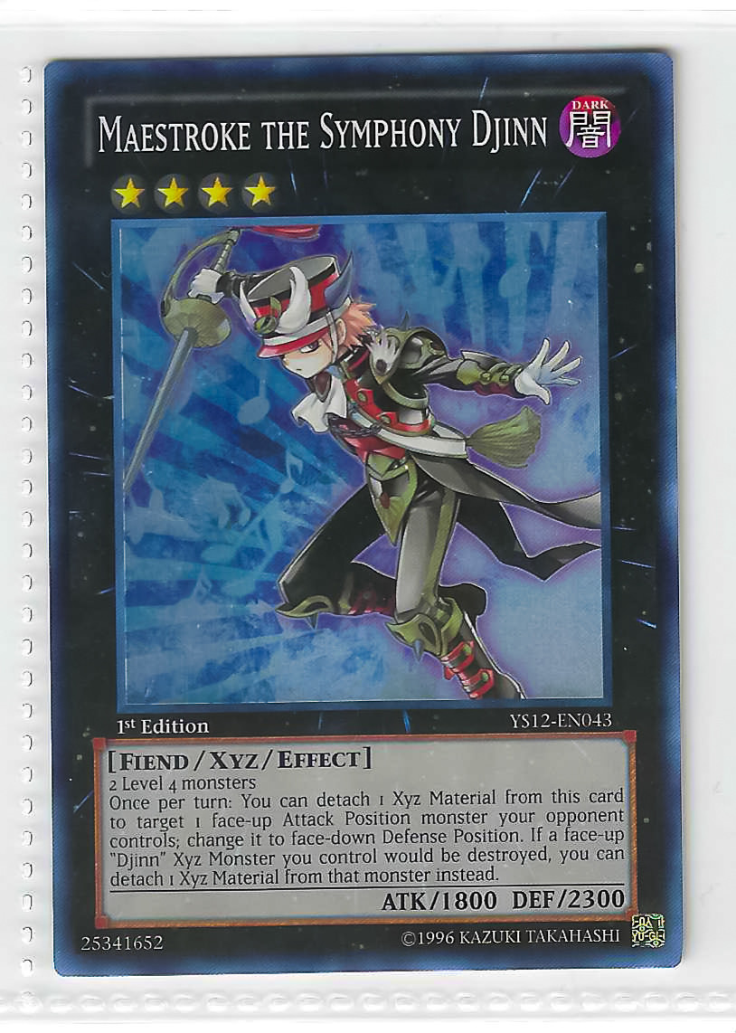 Yu-Gi-Oh! Maestroke the Symphony Djinn YS12-EN043 Super Rare 1st Edition