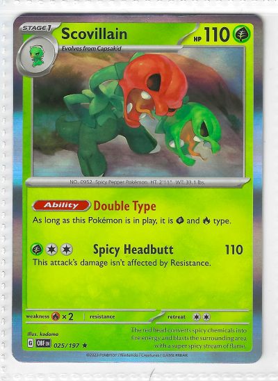 Pokemon Scovillain Holo Obsidian Flames 025/197 TCG