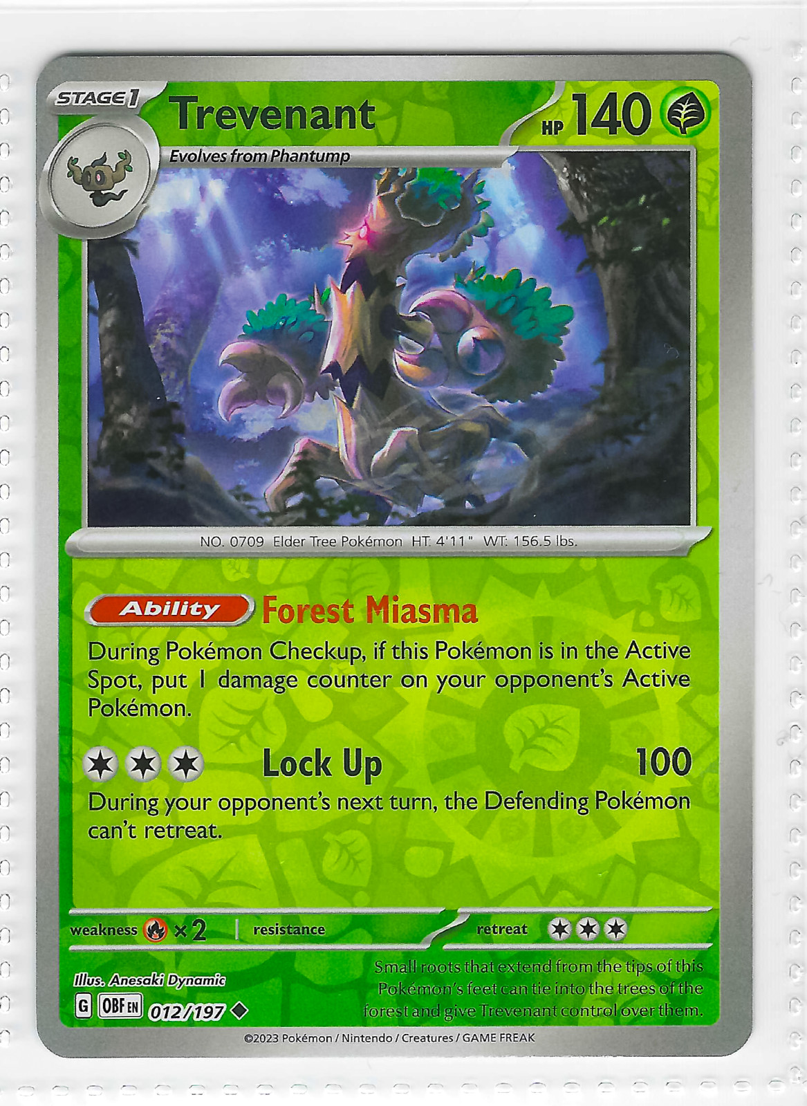 Trevenant 012/197 Obsidian Flames Pokémon TCG Card
