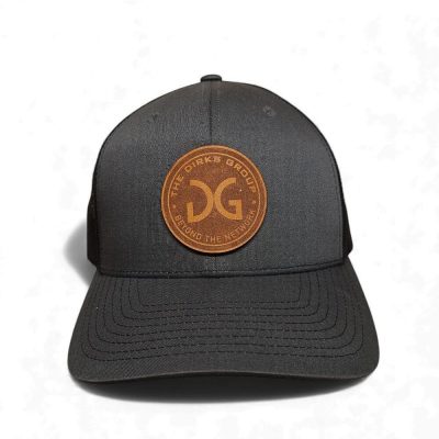 Vintage Richardson DG The Dirks Group Trucker Hat Charcoal Mesh Cap EXCELLENT