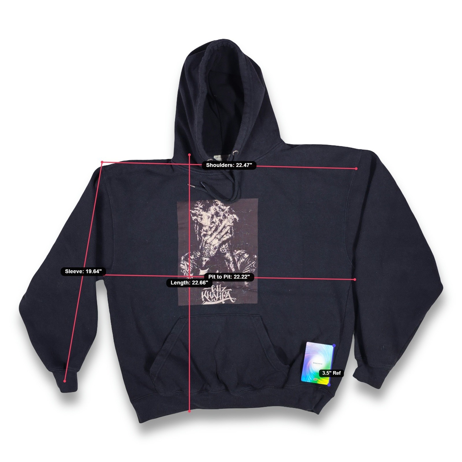 Vintage Pacific & Co. Wiz Khalifa Graphic Hoodie Men's Large Navy Blue Pullover - Image 4