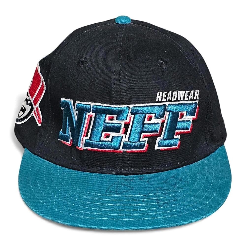 Neff Snapback Hat Signed by Riff Raff Black Teal