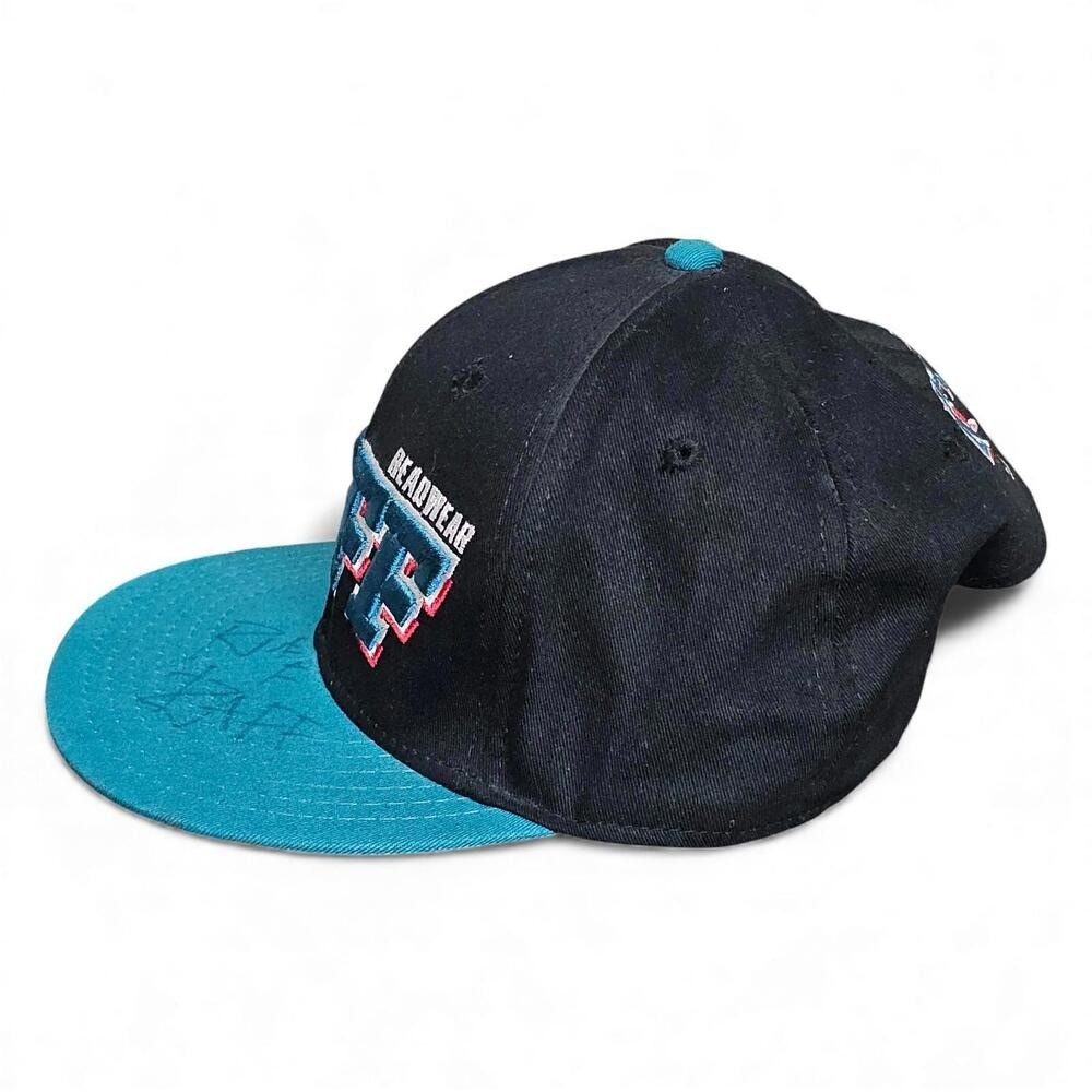 Neff Snapback Hat Signed by Riff Raff Black Teal - Image 4