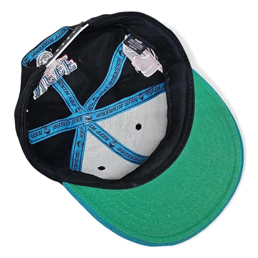 Neff Snapback Hat Signed by Riff Raff Black Teal - Image 6
