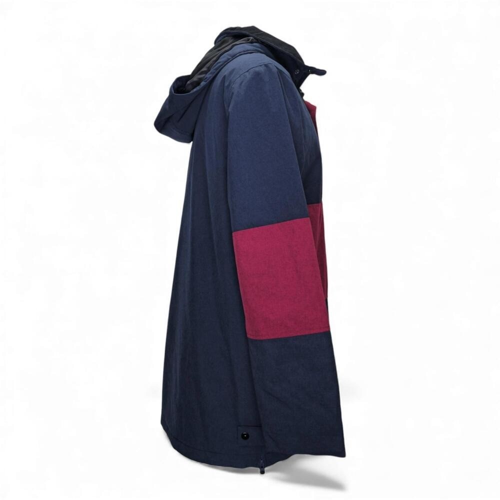 Ride Snowboard Anorak Jacket Navy Burgundy Colorblock Hooded Men L Excellent - Image 3