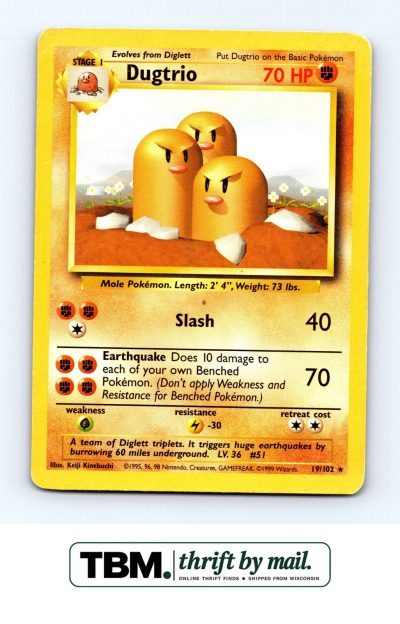 1999 Pokemon Base Set #019/102 Dugtrio