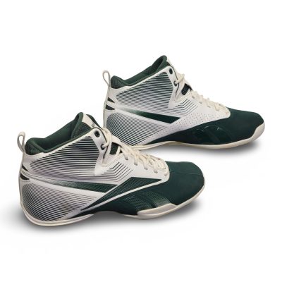 Vintage Reebok Basketball Shoes Mens 12 Green White Mid Top V56701 Good Conditio