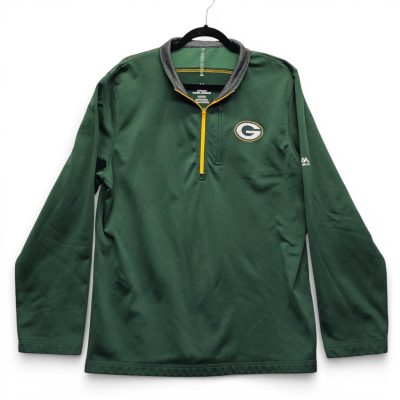 Majestic Green Bay Packers Cool Base 1/4 Zip Pullover Men XL Excellent