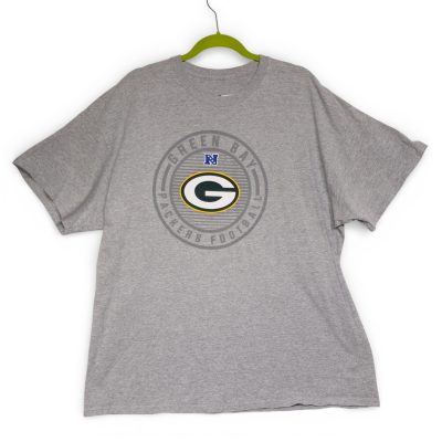 Vintage Green Bay Packers NFL Team Apparel Men's 2XL Gray T-Shirt Excellent
