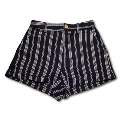 Forever 21 Striped High Waisted Shorts Womens XS Navy Blue White Excellent
