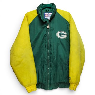 Vintage Logo 7 Green Bay Packers Puffer Jacket Mens Large 90s NFL Green