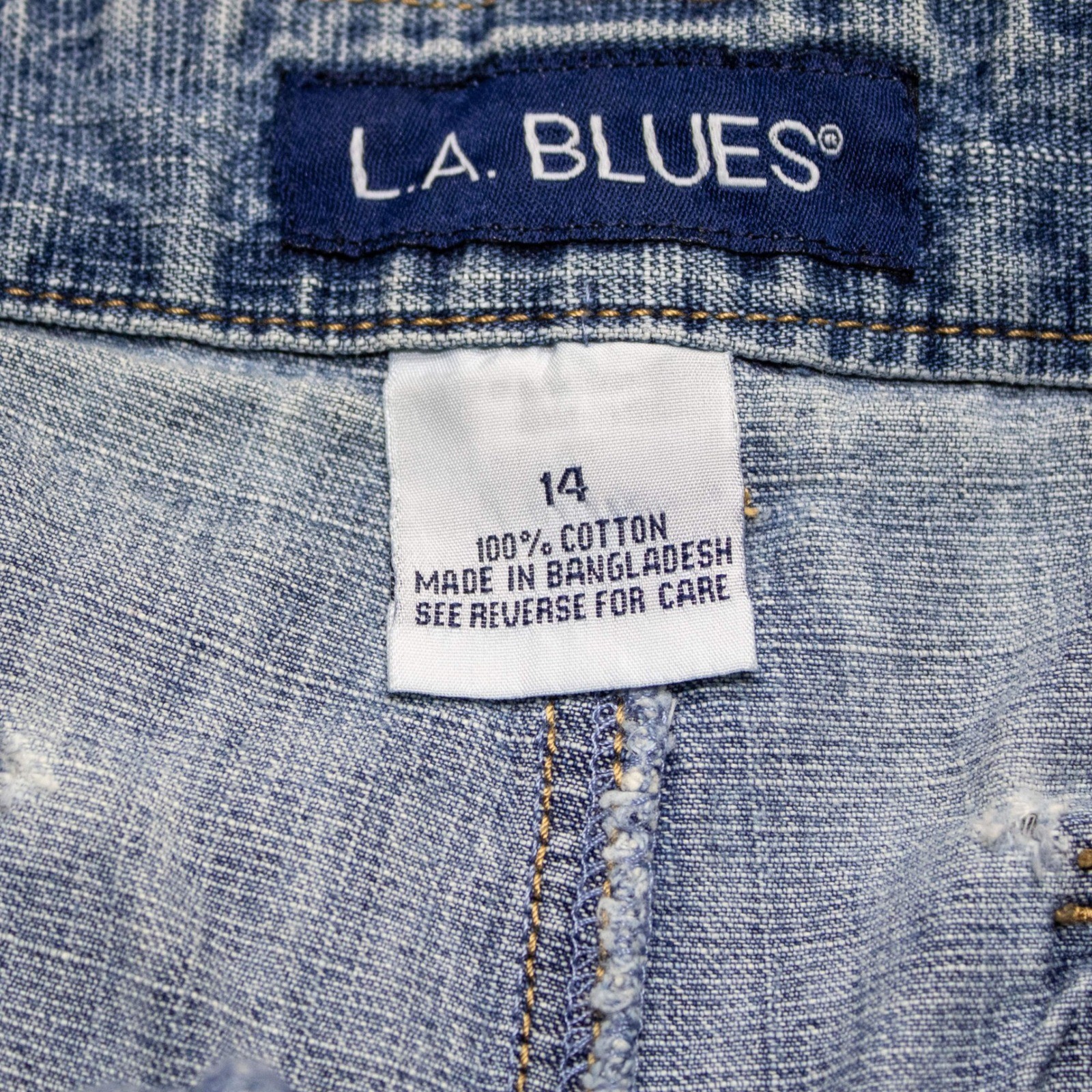 L.A. Blues Denim Shorts Womens 14 Blue Excellent - Image 3