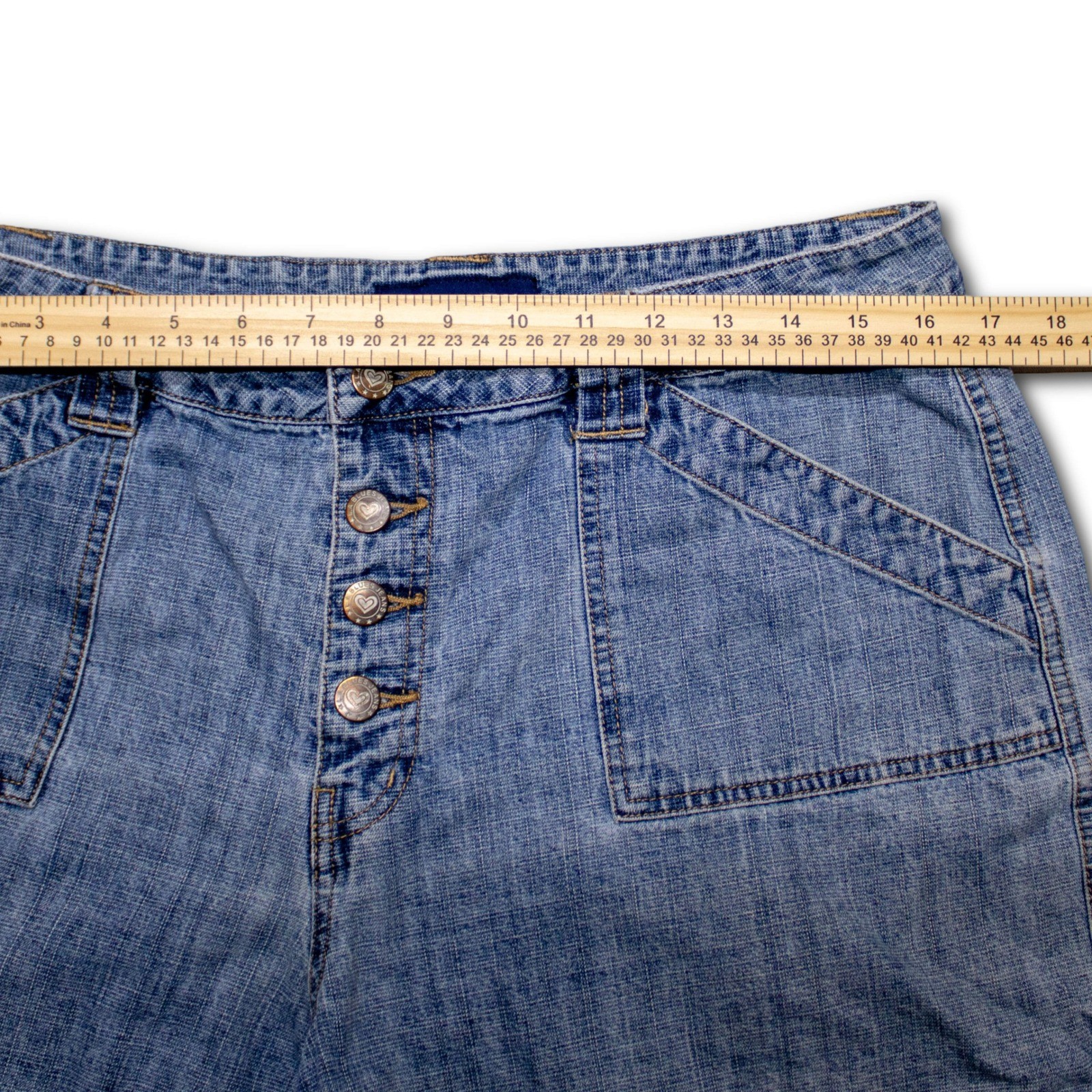 L.A. Blues Denim Shorts Womens 14 Blue Excellent - Image 4