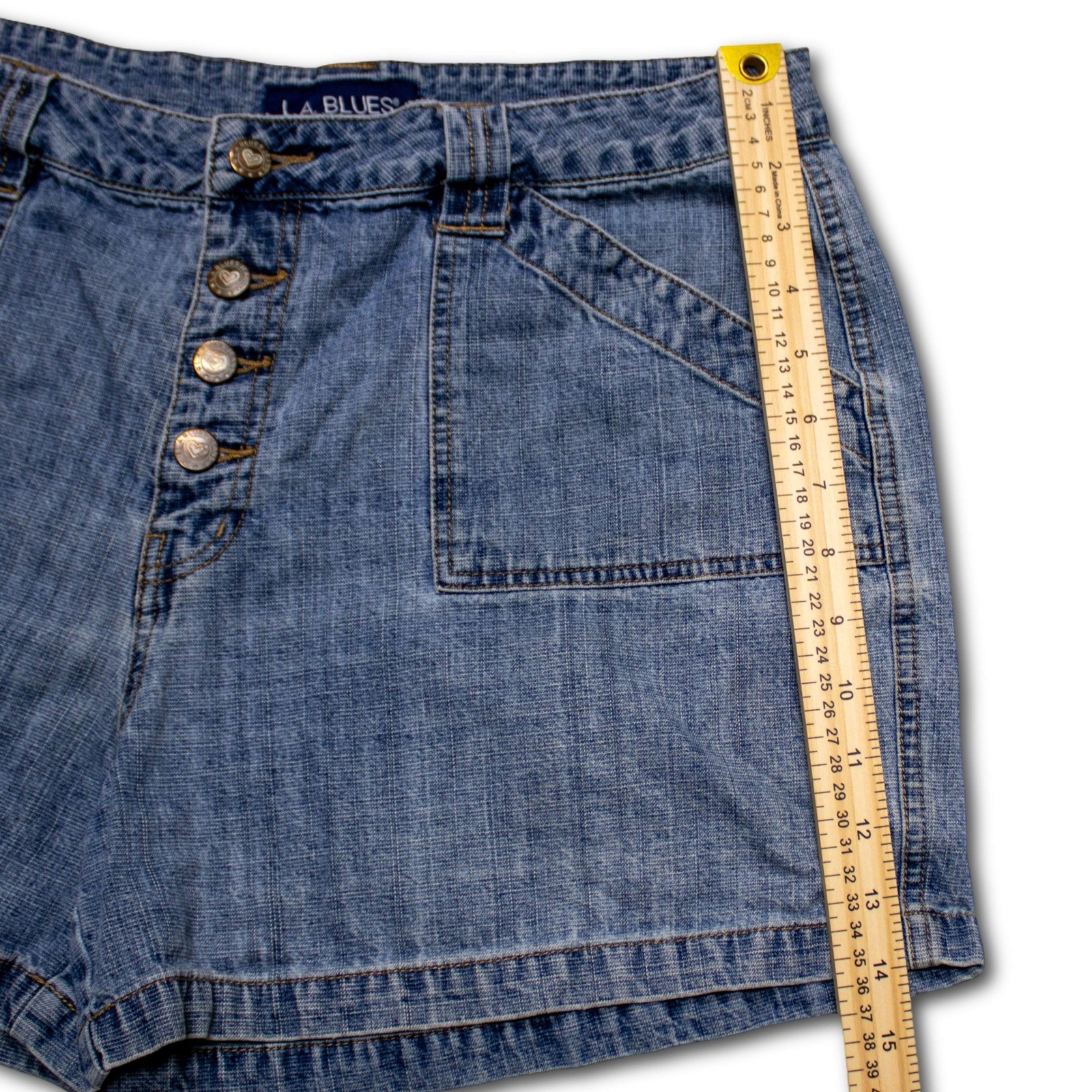 L.A. Blues Denim Shorts Womens 14 Blue Excellent - Image 5