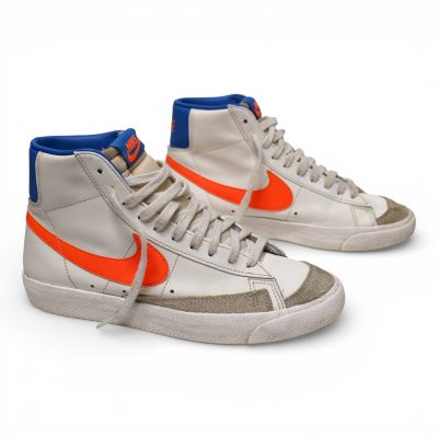 Vintage Nike Blazer Mid 77 Womens 10 Sail Orange Blue DQ4692-100 Good Sneaker